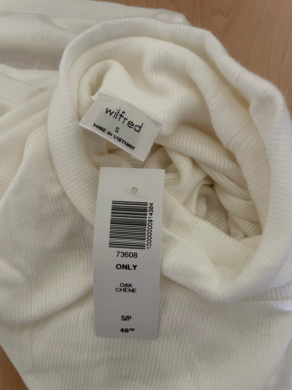 bnwt aritzia wilfred soft ribbed turtleneck short sleeve - Picture 3 of 4